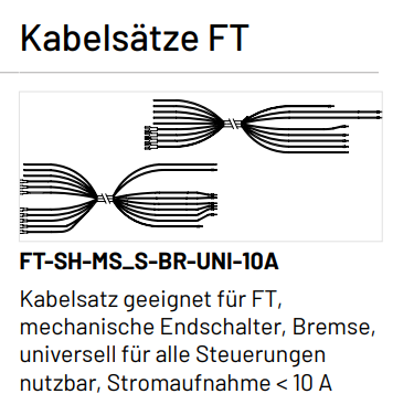 Marantec Kabelsätze FT, Industrietorantriebe